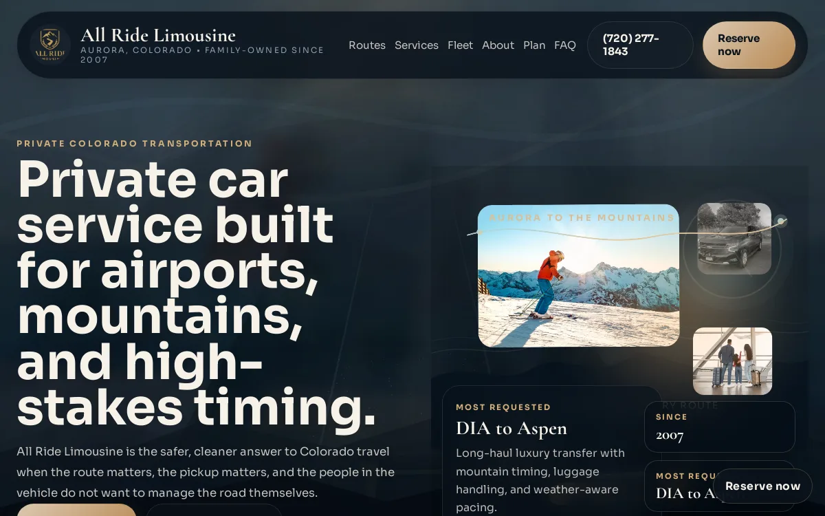 All Ride Limo — Auto & Mechanic website screenshot