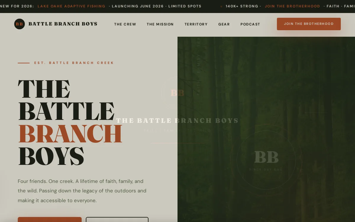 Battle Branch Boys — Fishing & Outdoor Guides website screenshot