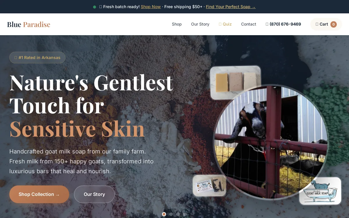 Blue Paradise Dairy — Bakery & Food website screenshot