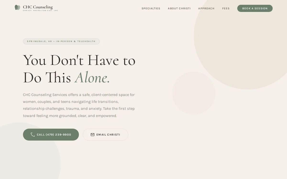 CHC Counseling — Counseling & Therapy Practices website screenshot