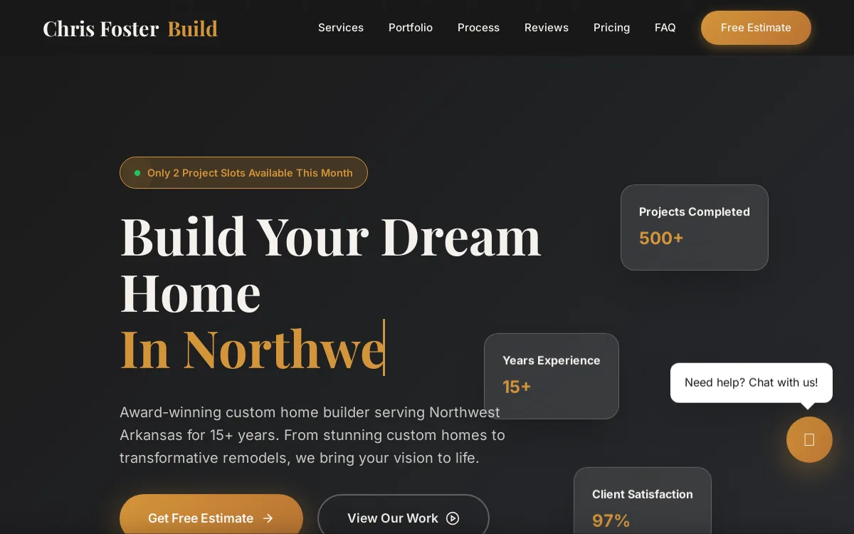 Chris Foster Build — Construction & Contractors website screenshot