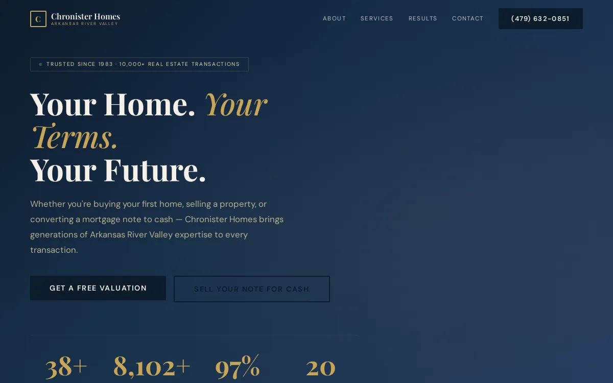 Chronister Homes — Construction & Contractors website screenshot