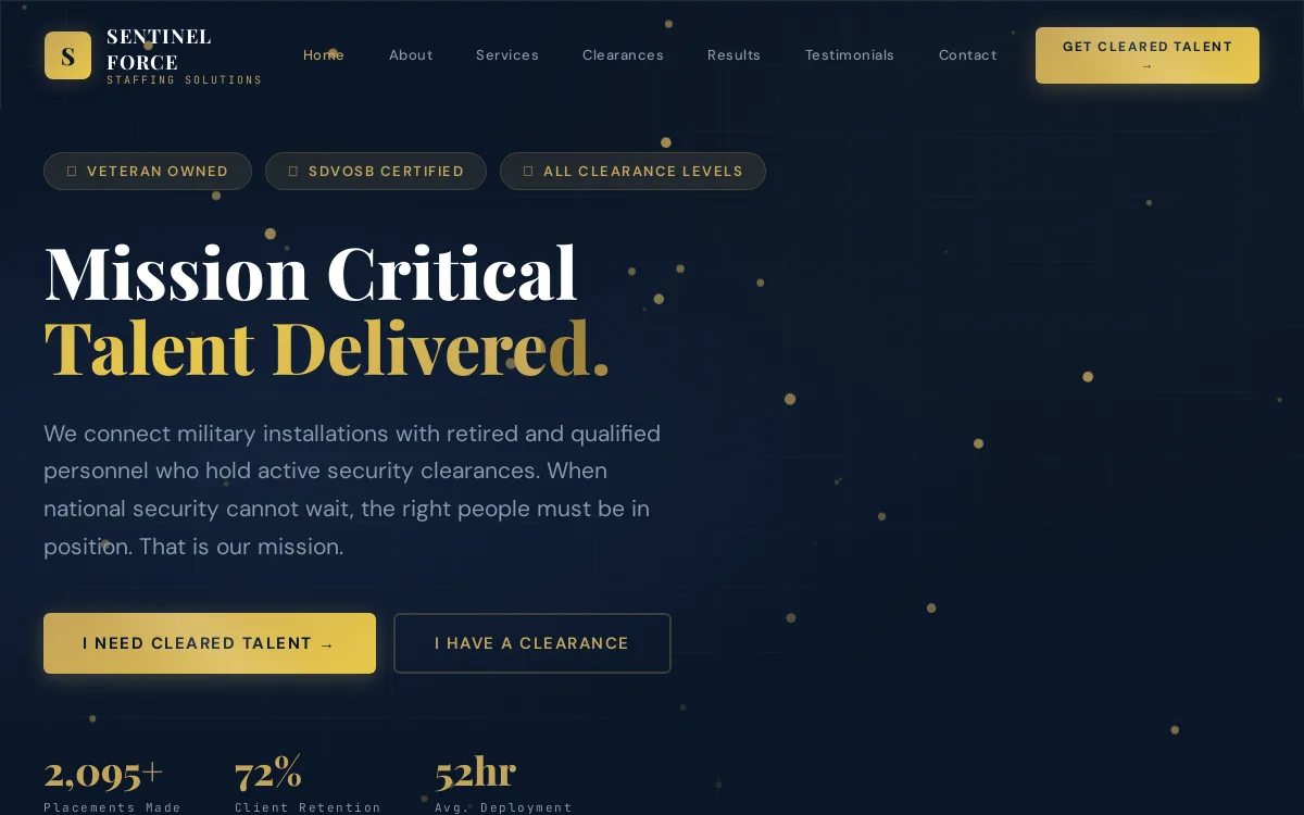 Cox Defense Recruiting — Federal & Veteran-Owned website screenshot