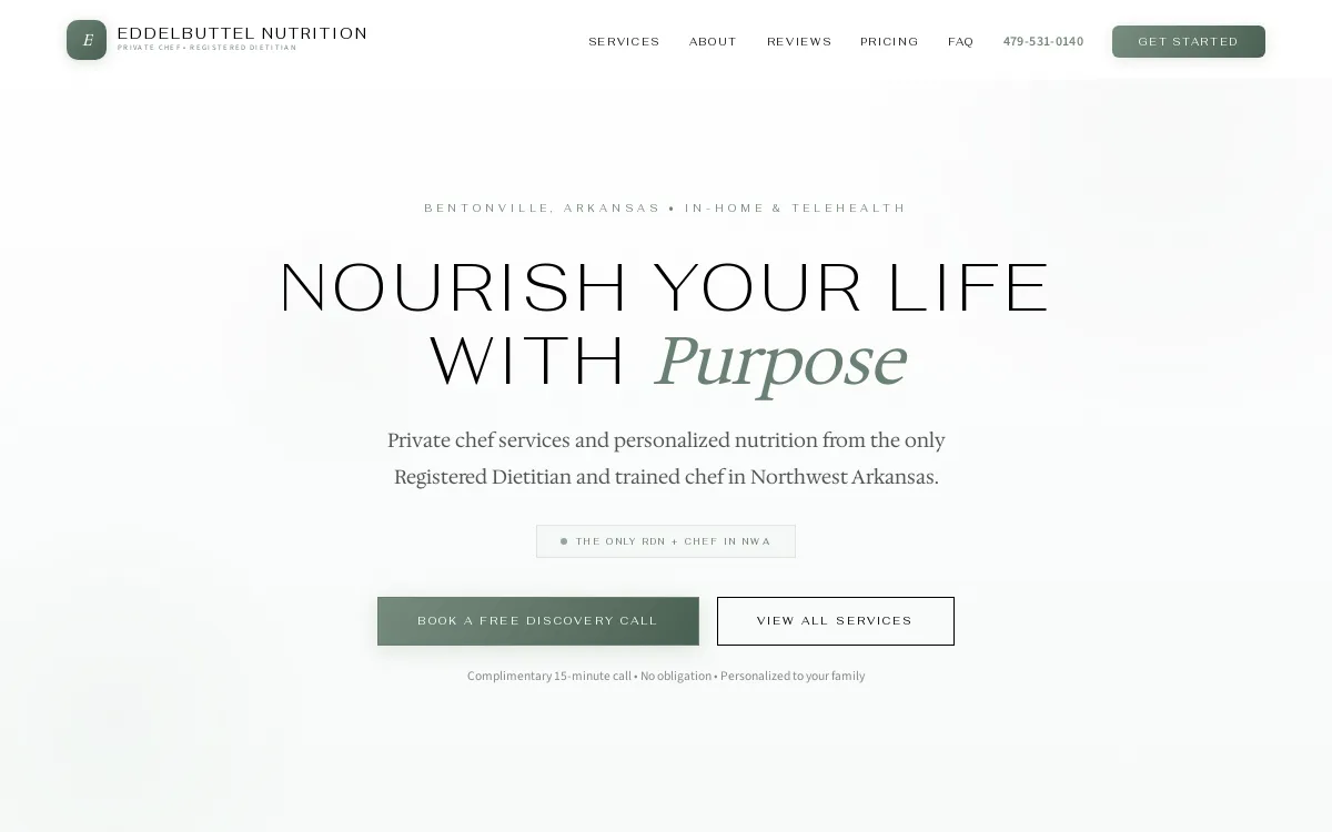 Eddelbuttel Nutrition — Wellness & Medical Spa website screenshot