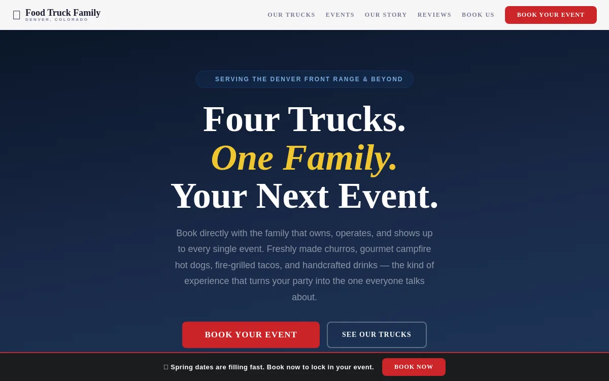 Food Truck Family — Bakery & Food website screenshot