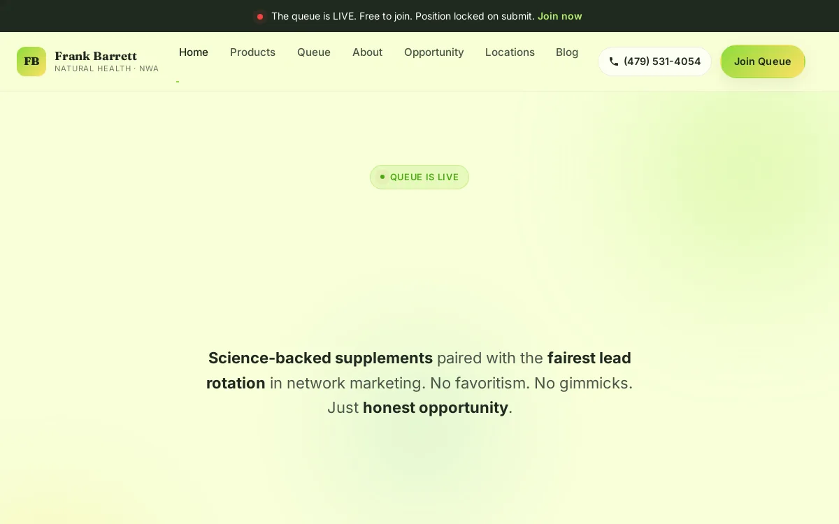 Frank Barrett — Wellness & Medical Spa website screenshot