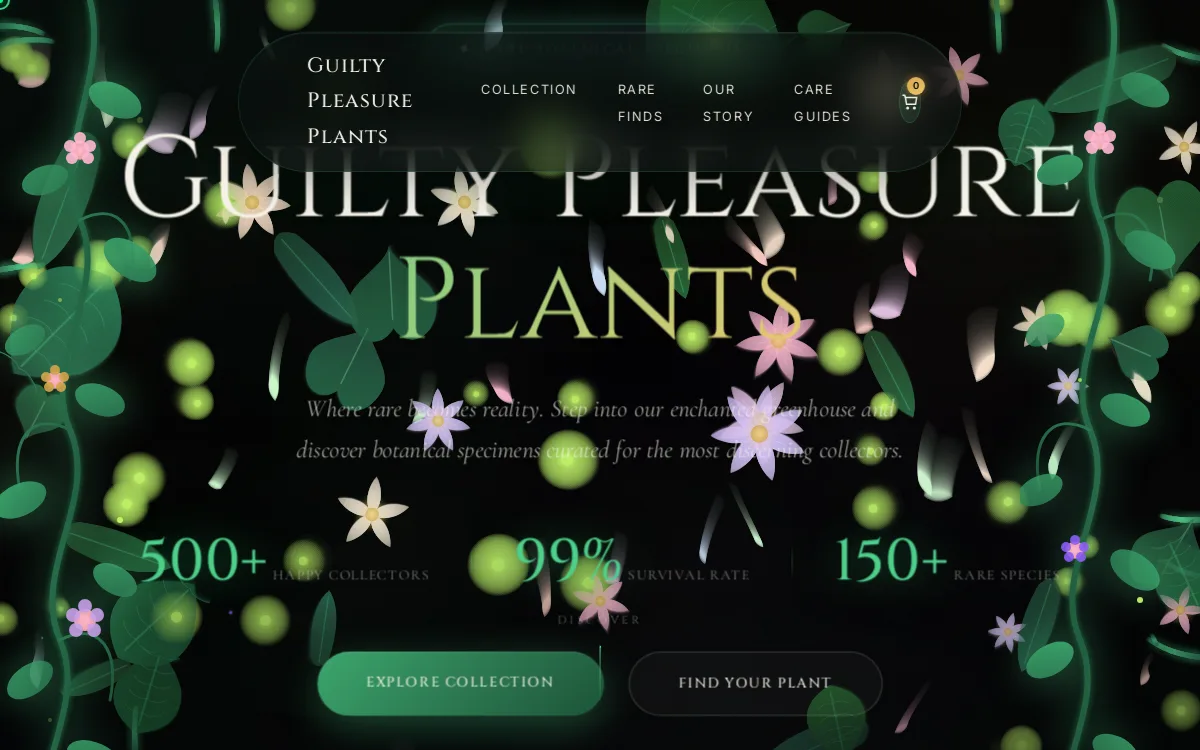Guilty Pleasure Plants — Tree, Lawn & Landscaping website screenshot