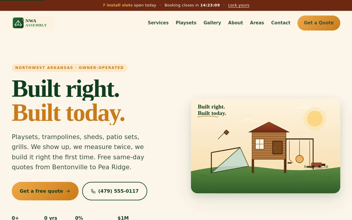 NWA Assembly — Construction & Contractors website screenshot