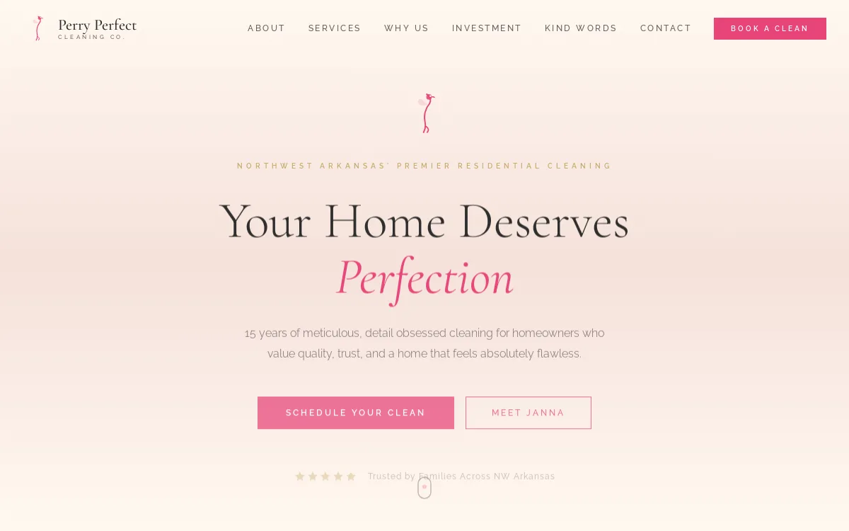 Perry Perfect Cleaning — Cleaning Services website screenshot