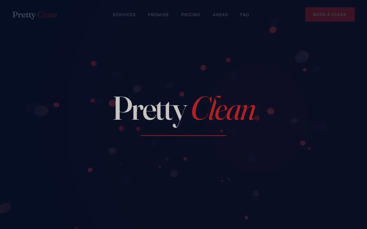 Pretty Clean NWA — Cleaning Services website screenshot