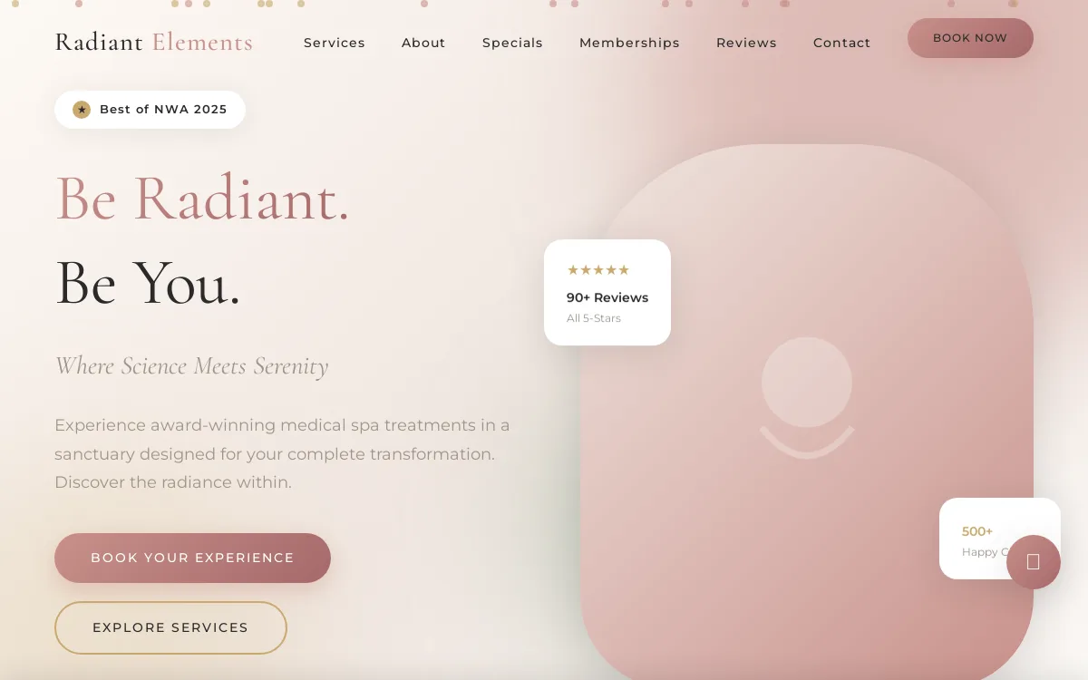 Radiant Elements — Construction & Contractors website screenshot