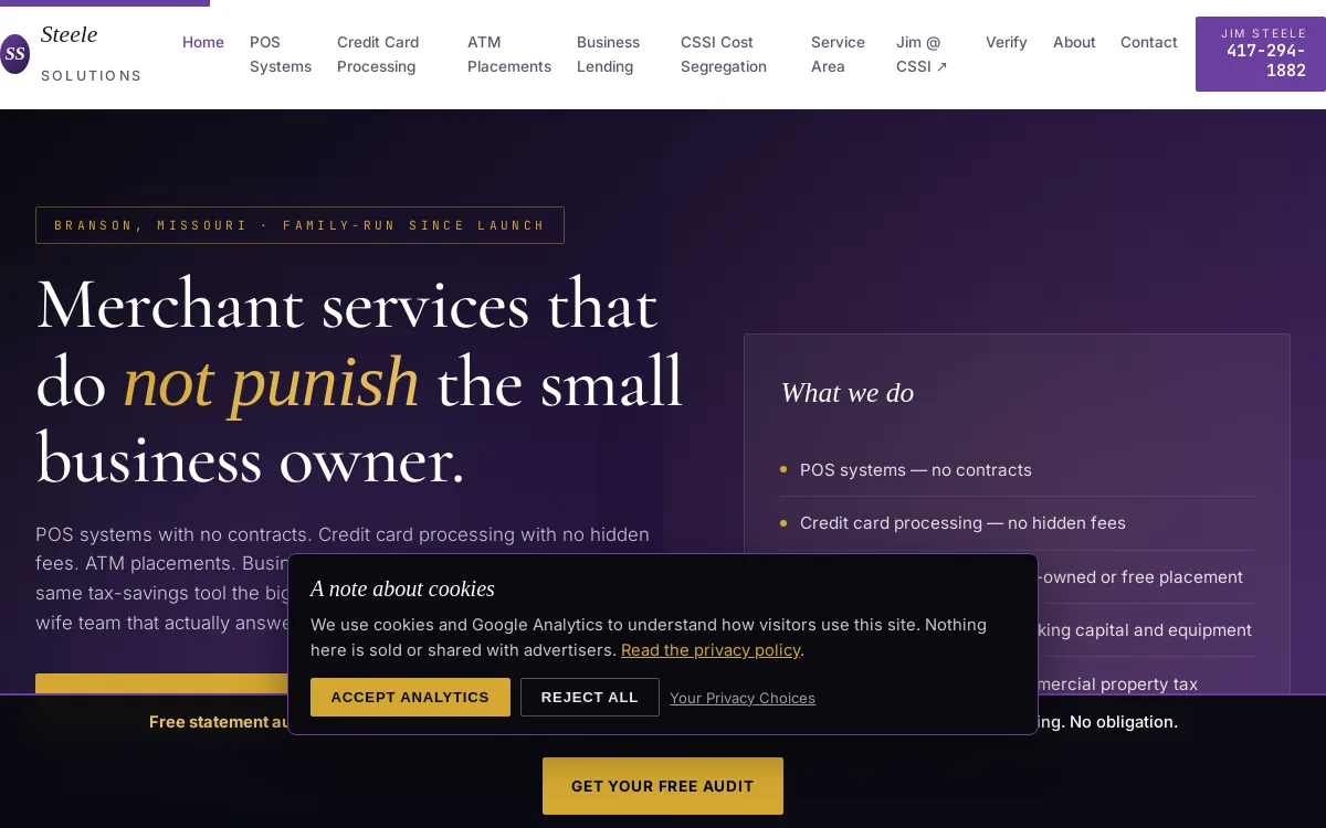 Steele Solutions — Construction & Contractors website screenshot