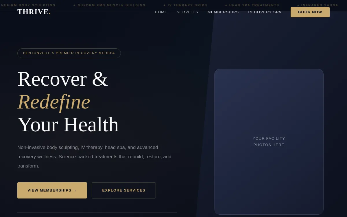 Thrive Med Spa — Wellness & Medical Spa website screenshot