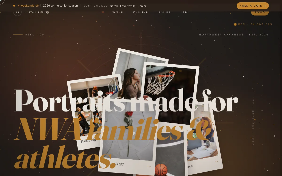 Trevel Young Photography — Photography website screenshot